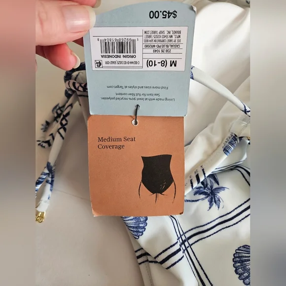 Nwt Shade And Shore Medium Nautical Beach Bathing Suit - Picture 5 of 8